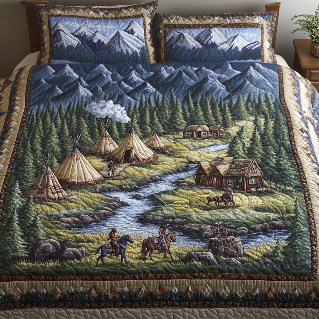 Rustic Journey Quilted Bedding Set Duvet Cover Merch Gifts For Horse Lovers Men Rustic Journey Quilted Bedding Set Duvet Cover Merch Gifts For Horse Lovers Men
