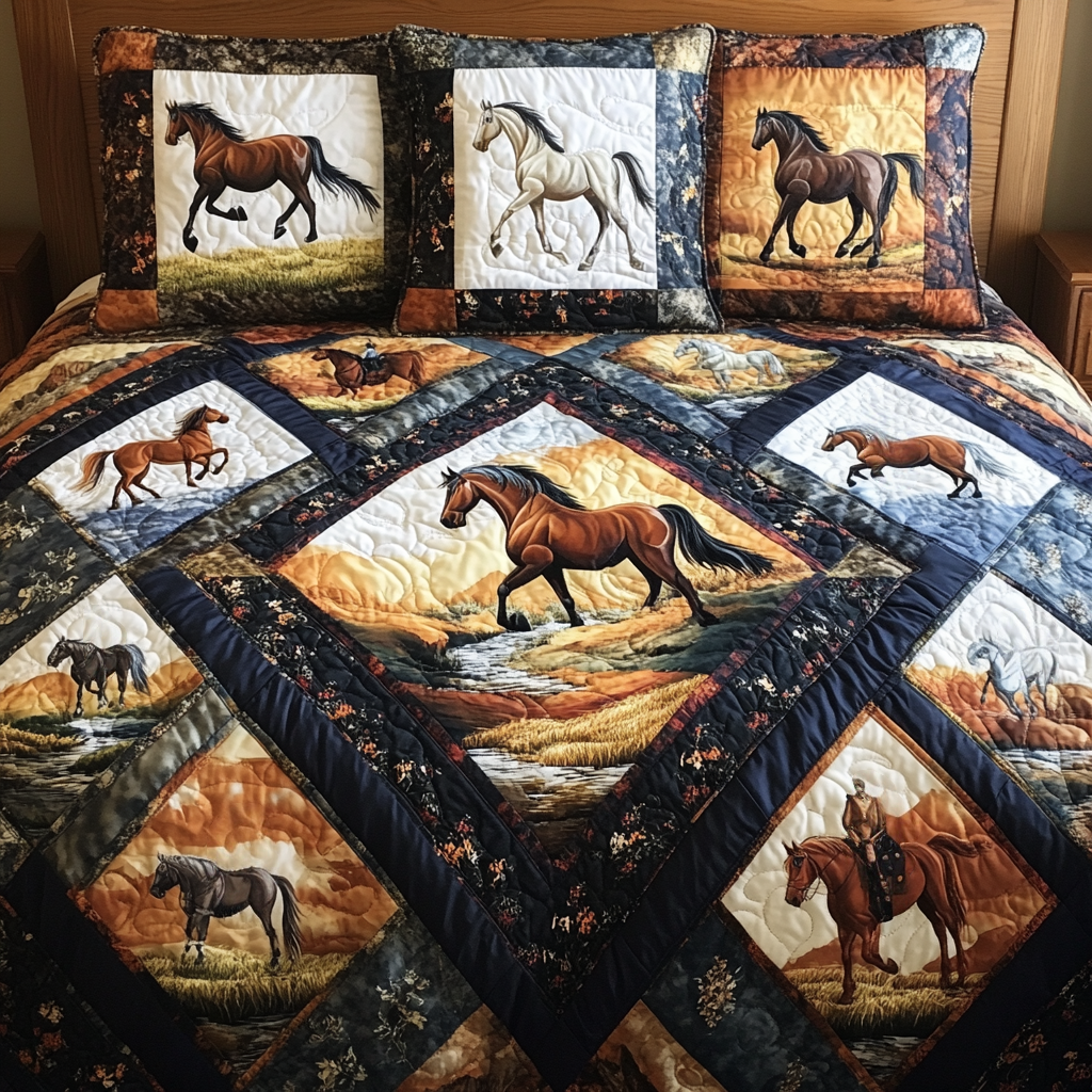 Rustic Mustang Quilted Bedding Set Duvet Cover Bed Sheet Set Gifts For Horse Lovers Men Rustic Mustang Quilted Bedding Set Duvet Cover Bed Sheet Set Gifts For Horse Lovers Men