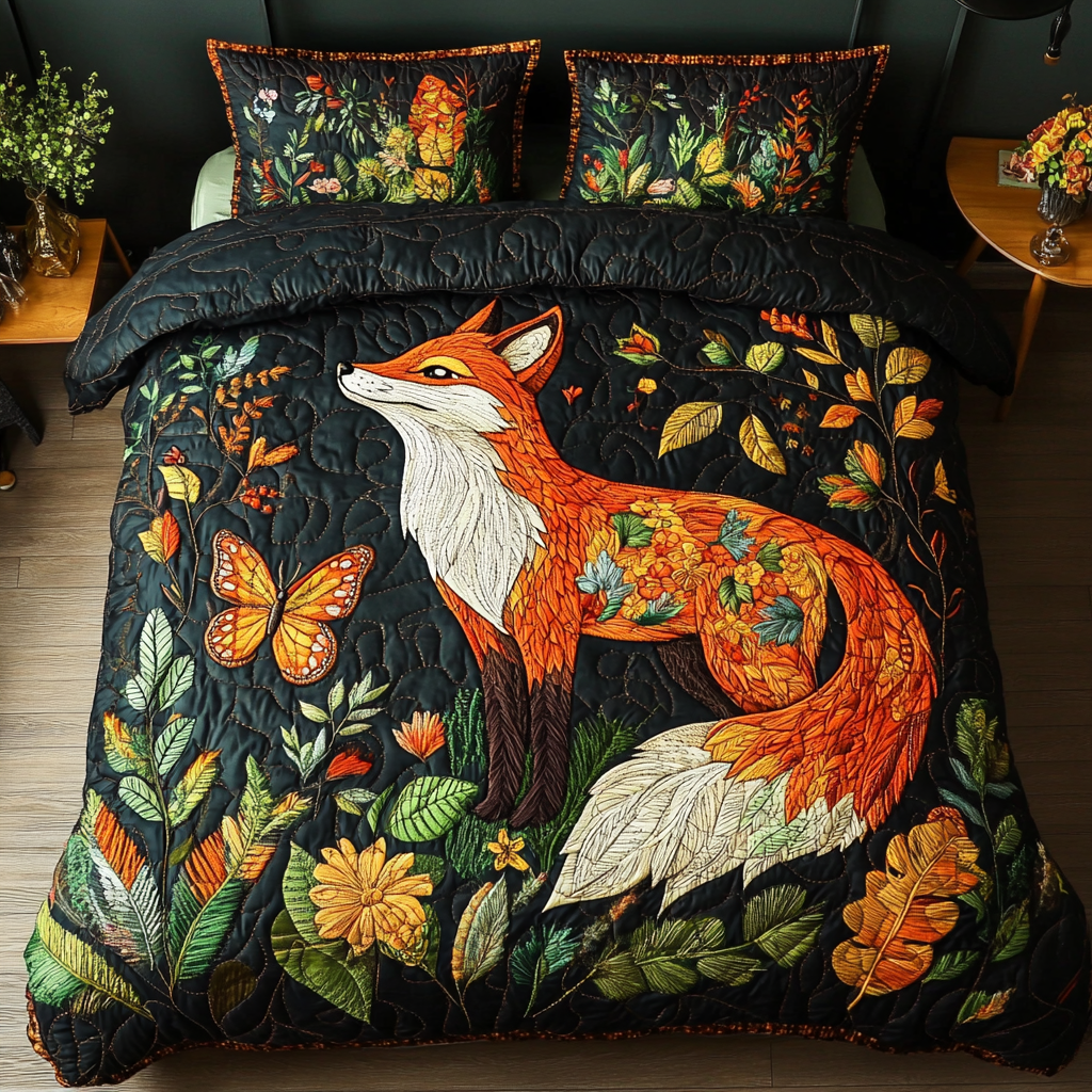 Rustic Red Fox Quilted Bedding Set Duvet Cover Bedspread Fox Mother's Day Gifts Rustic Red Fox Quilted Bedding Set Duvet Cover Bedspread Fox Mother's Day Gifts