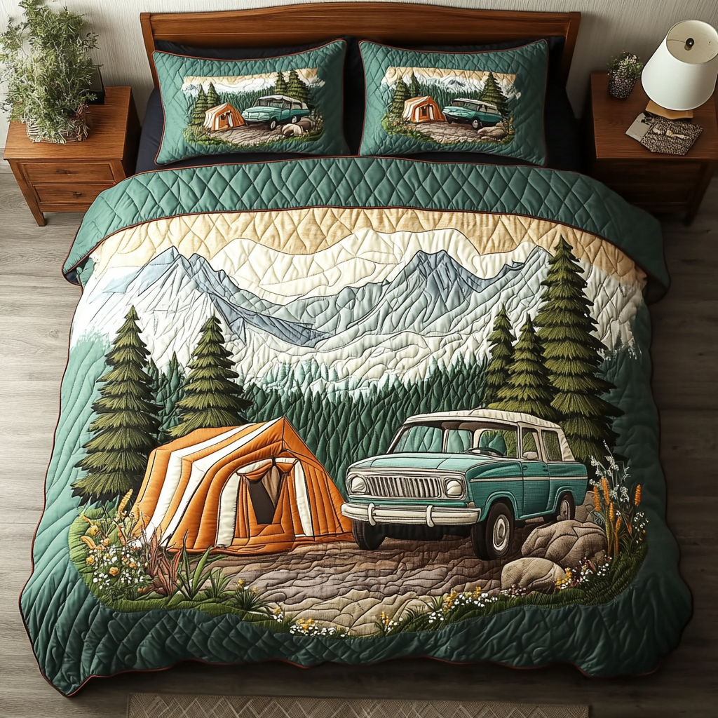 Rustic Roam Quilted Bedding Set Duvet Cover Bedspreads Best Camping Gifts For Him