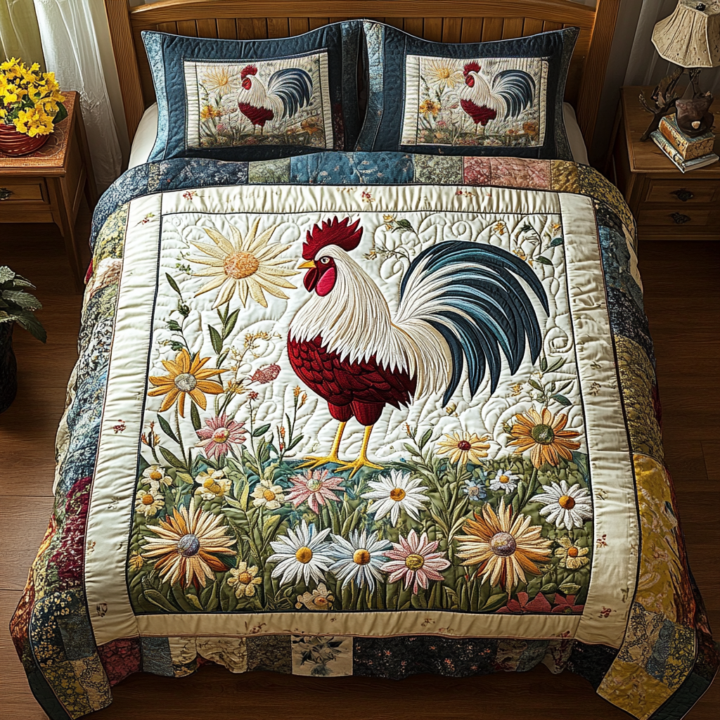 Rustic Rooster Quilted Bedding Set Duvet Cover Bedspreads Chicken Gifts For Him Her Rustic Rooster Quilted Bedding Set Duvet Cover Bedspreads Chicken Gifts For Him Her