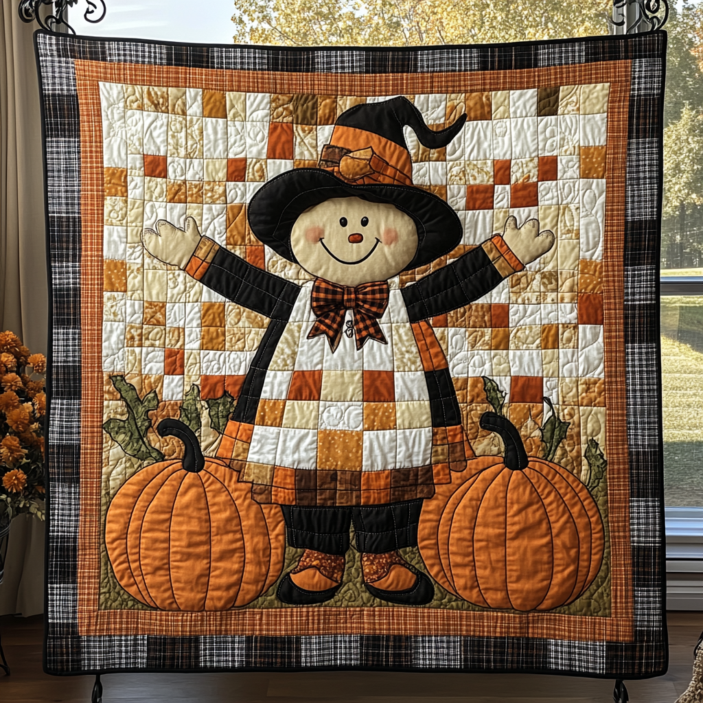 Rustic Scarecrow Quilted Blanket Cute Colorful Blanket Good Fall Gifts Rustic Scarecrow Quilted Blanket Cute Colorful Blanket Good Fall Gifts