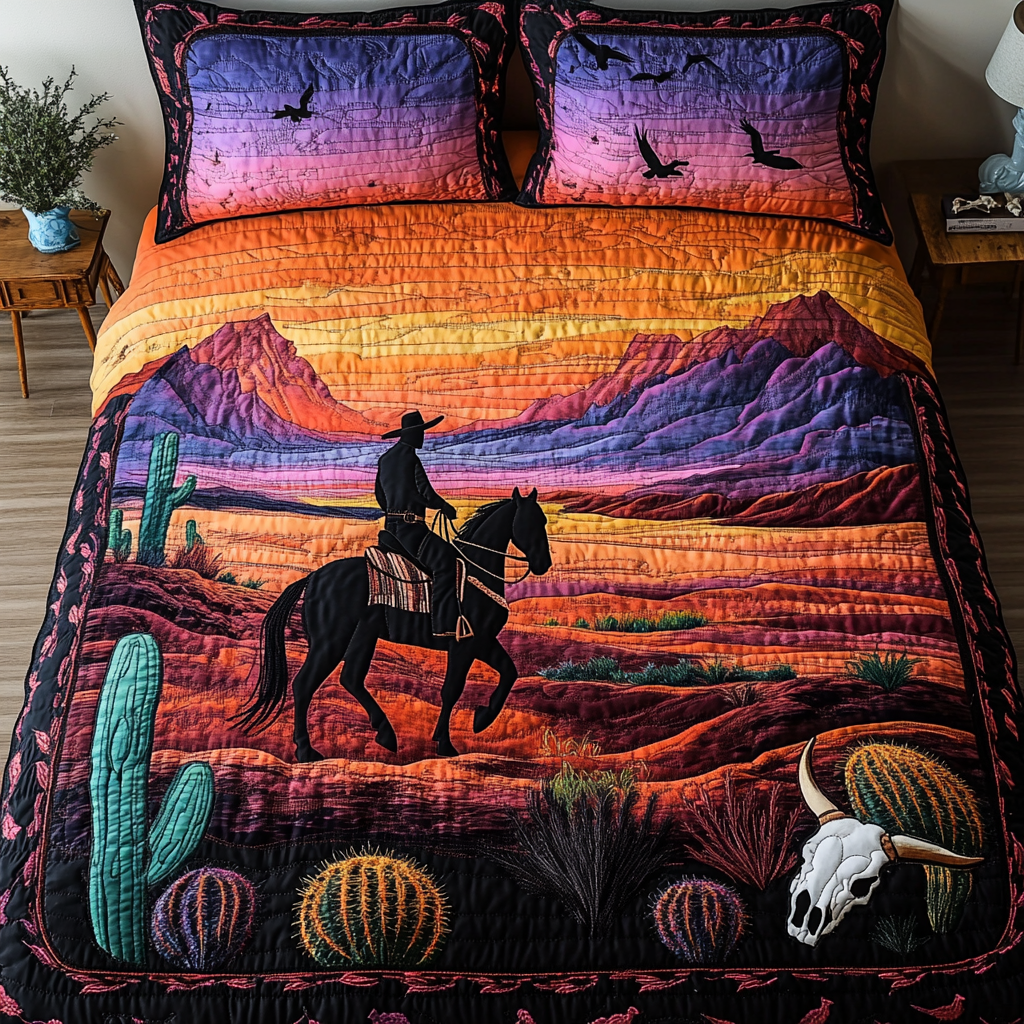 Rustic Spirit Quilted Bedding Set Duvet Cover Bed Sheet Set Gifts For Little Cowboys