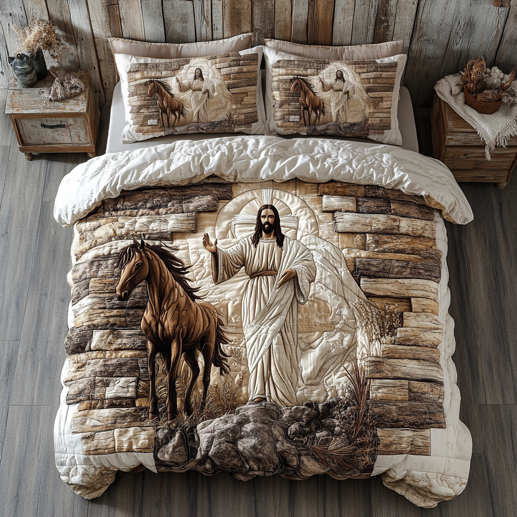 Sacred Bond Quilted Bedding Set Duvet Cover Merch Practical Gifts For Horse Owners Sacred Bond Quilted Bedding Set Duvet Cover Merch Practical Gifts For Horse Owners