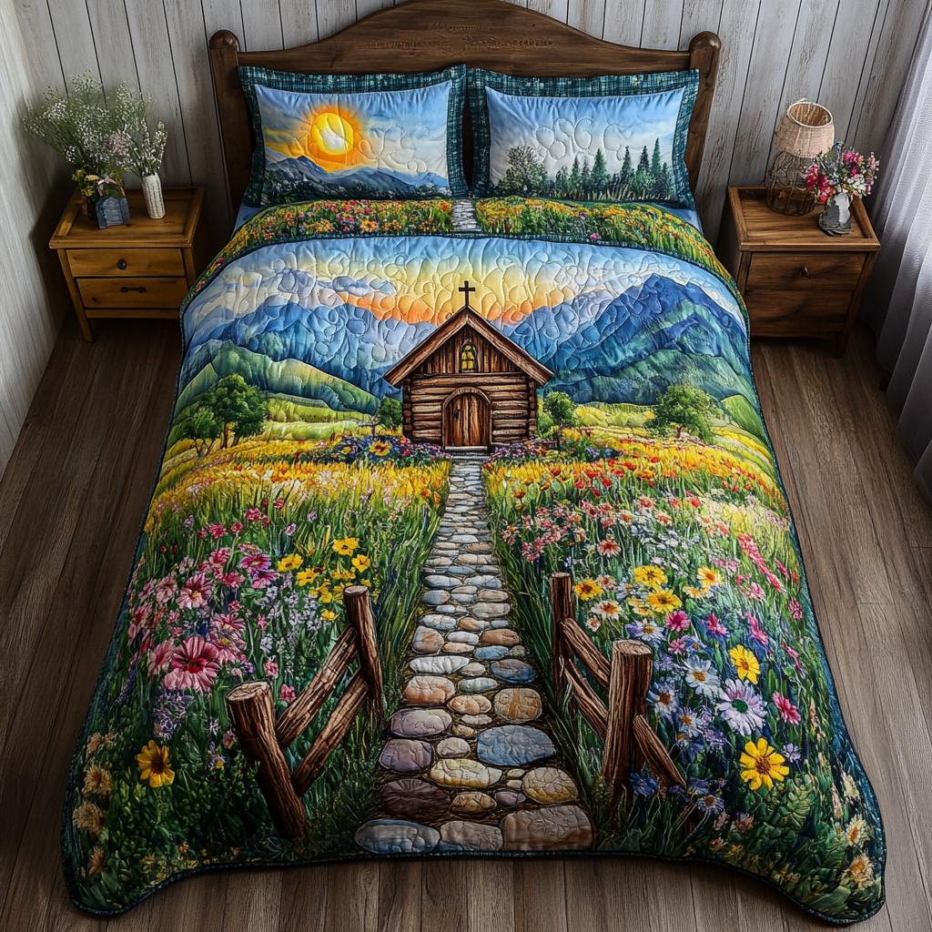Sacred Church Quilted Bedding Set Duvet Cover Merch Christmas Gift Baskets For Families Sacred Church Quilted Bedding Set Duvet Cover Merch Christmas Gift Baskets For Families