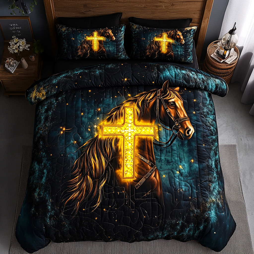 Sacred Grace Quilted Bedding Set Duvet Cover Merch Presents For Horse Owners Sacred Grace Quilted Bedding Set Duvet Cover Merch Presents For Horse Owners