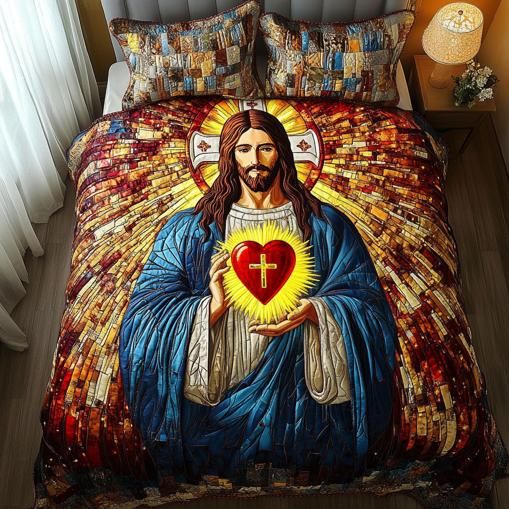 Sacred Heart Quilted Bedding Set Duvet Cover Bed Sheet Set Faith Inspired Gifts Sacred Heart Quilted Bedding Set Duvet Cover Bed Sheet Set Faith Inspired Gifts