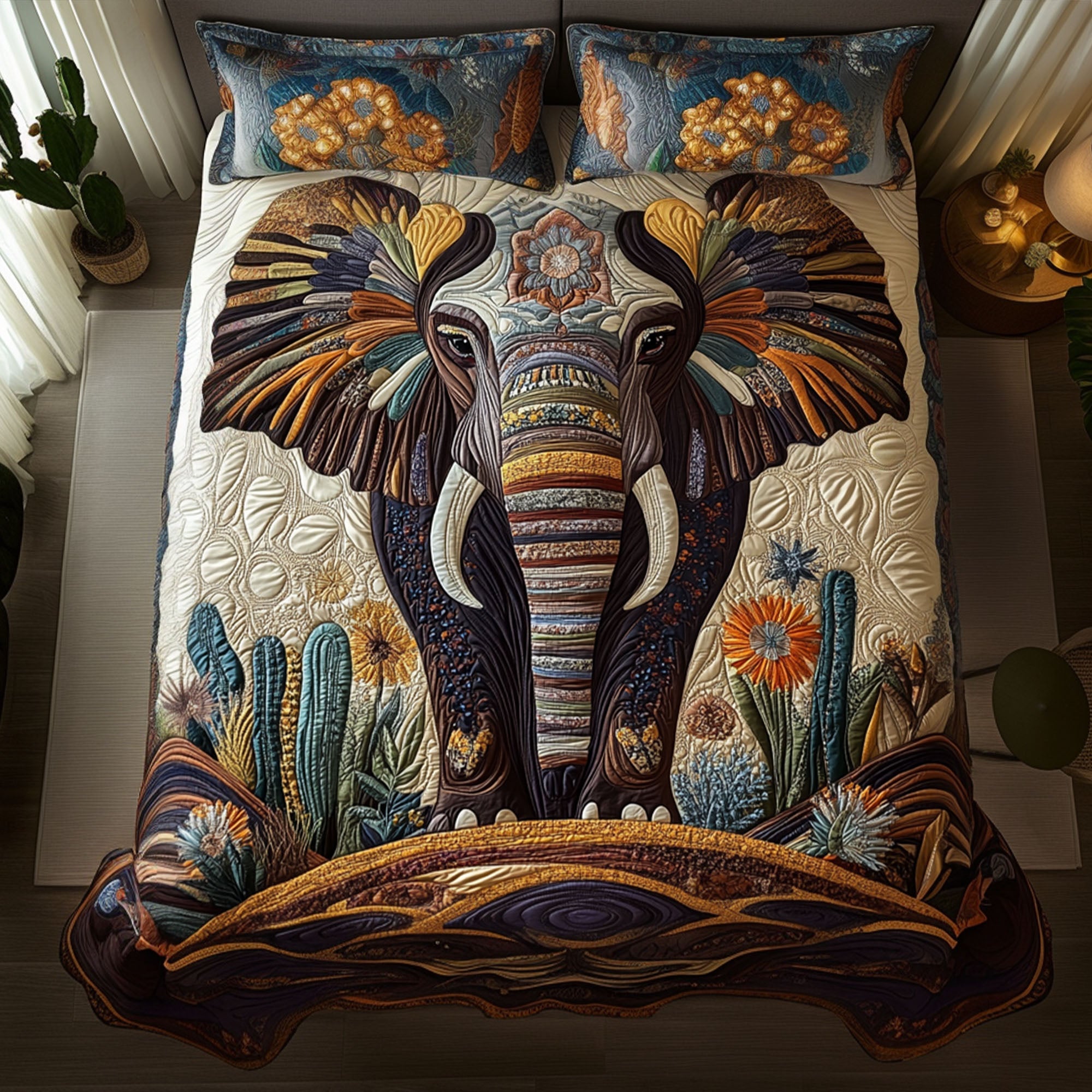 Sacred Herd Quilted Bedding Set Duvet Cover Merch Unique Cactus Gifts Sacred Herd Quilted Bedding Set Duvet Cover Merch Unique Cactus Gifts