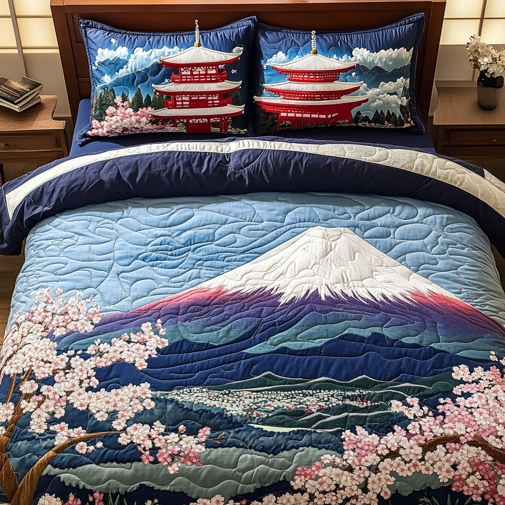 Sacred Peaks Quilted Bedding Set Duvet Cover Bed Sheet Set Fuji Mountain Japanese Gifts Sacred Peaks Quilted Bedding Set Duvet Cover Bed Sheet Set Fuji Mountain Japanese Gifts