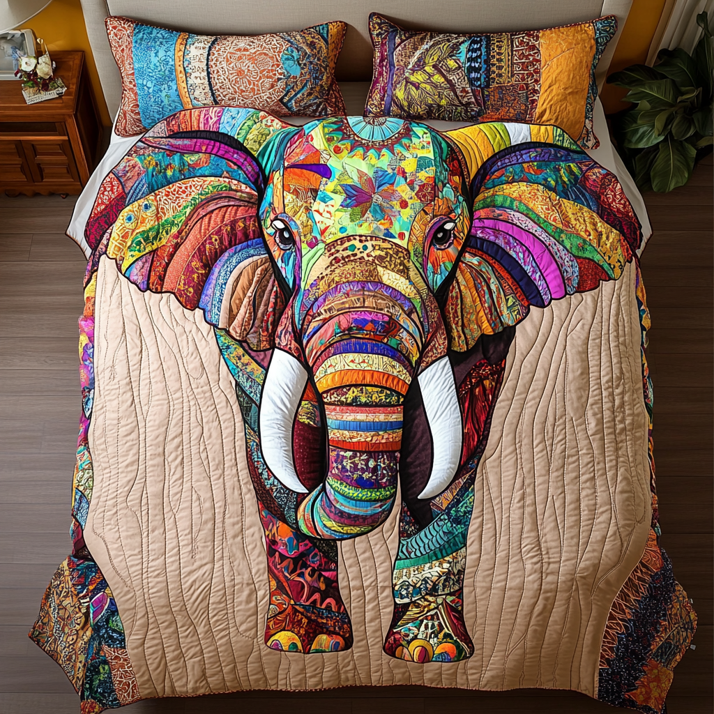 Safari Spirit Quilted Bedding Set Duvet Cover Bed Sheet Set Elephant Christmas Gifts Safari Spirit Quilted Bedding Set Duvet Cover Bed Sheet Set Elephant Christmas Gifts