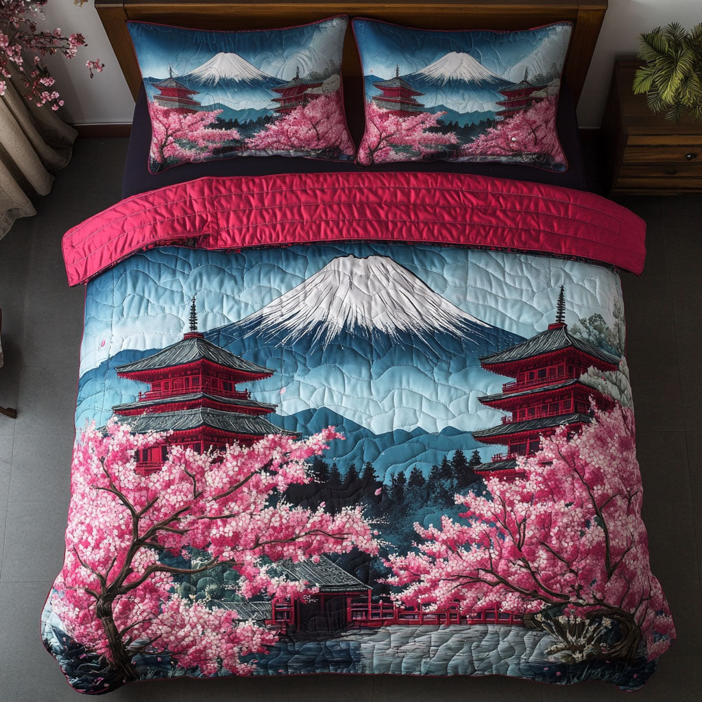 Sakura Whisper Quilted Bedding Set Duvet Cover Bedspreads Fuji Mountain Japanese Gifts Sakura Whisper Quilted Bedding Set Duvet Cover Bedspreads Fuji Mountain Japanese Gifts