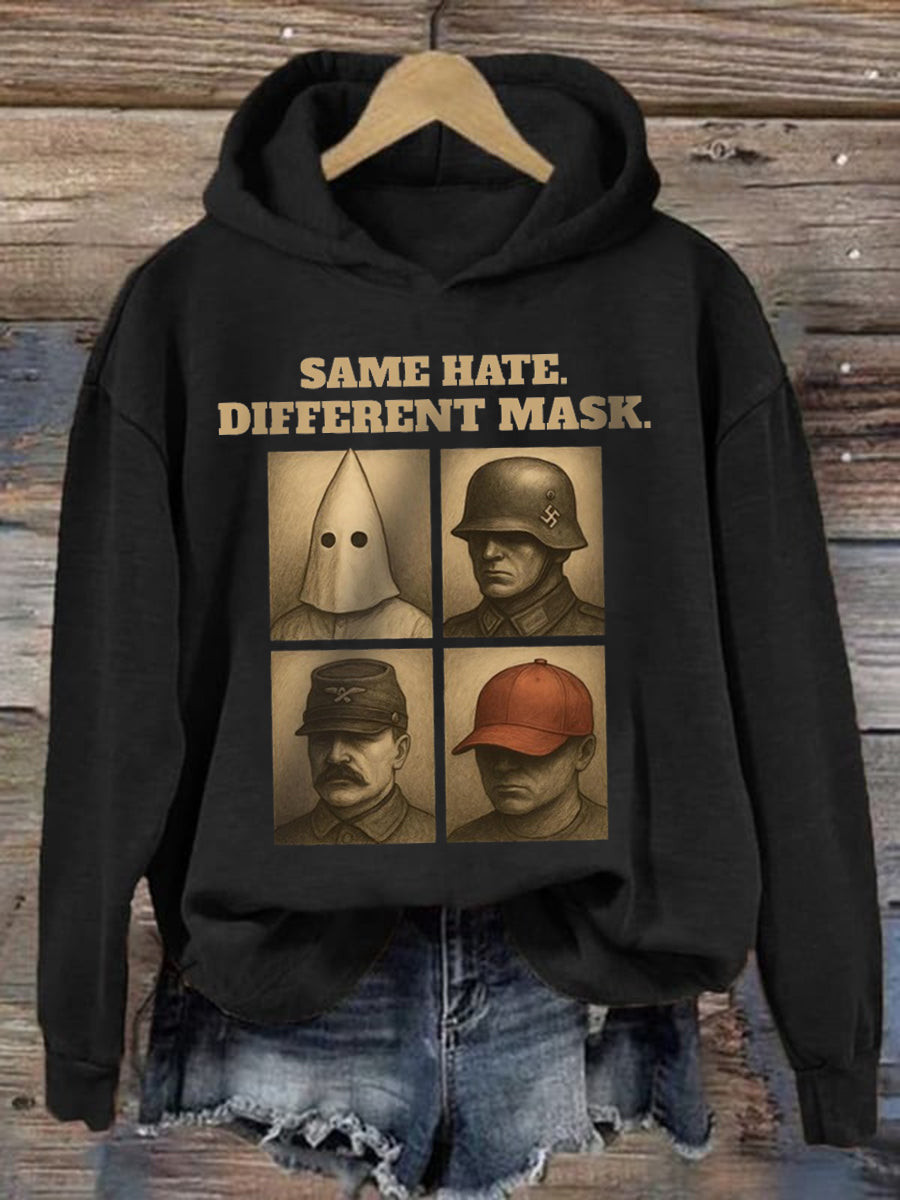Same Hate Different Mask Hoodie Funny Protest Graphic Hoodie Gifts for Democracy Same Hate Different Mask Hoodie Funny Protest Graphic Hoodie Gifts for Democracy