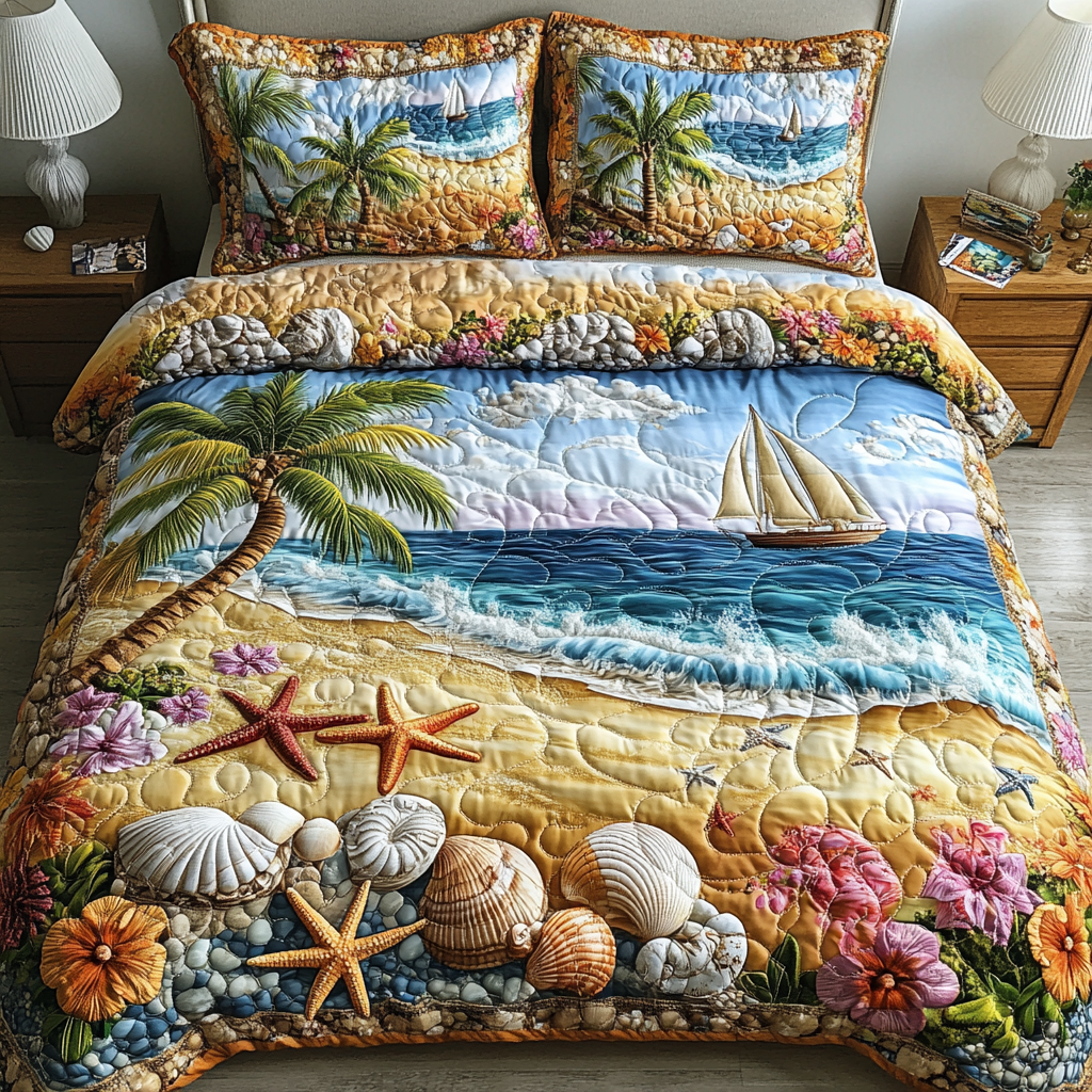 Sandy Shore Quilted Bedding Set Duvet Cover Bedspreads Gifts For Beach Lovers Amazon Sandy Shore Quilted Bedding Set Duvet Cover Bedspreads Gifts For Beach Lovers Amazon