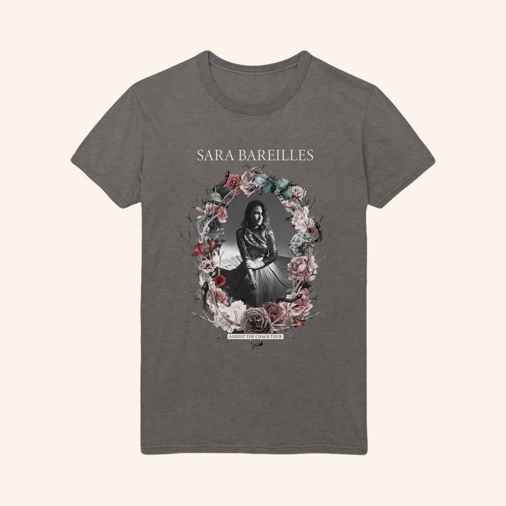 Sara Bareilles Merch Amidst The Chaos Tour Wreath T-Shirt Gifts For Music Fans Sara Bareilles Merch Amidst The Chaos Tour Wreath T-Shirt Gifts For Music Fans