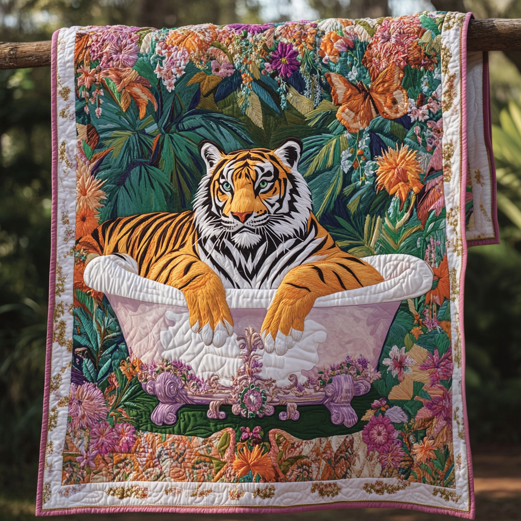 Savage Elegance Quilted Blanket Cute Colorful Blanket Unique Tiger Gifts Savage Elegance Quilted Blanket Cute Colorful Blanket Unique Tiger Gifts