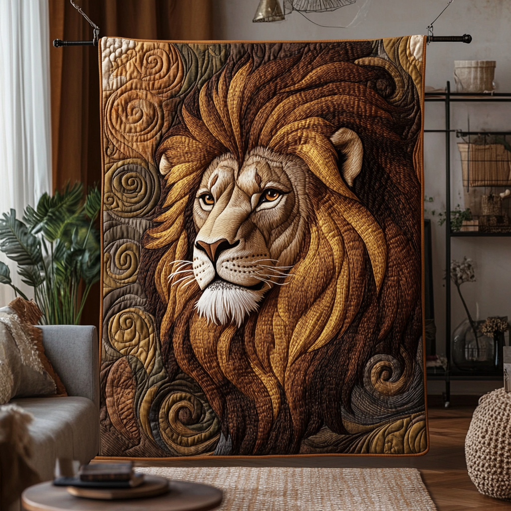 Savanna King Quilted Blanket Cute Colorful Blanket Christmas Presents For Lion Lovers