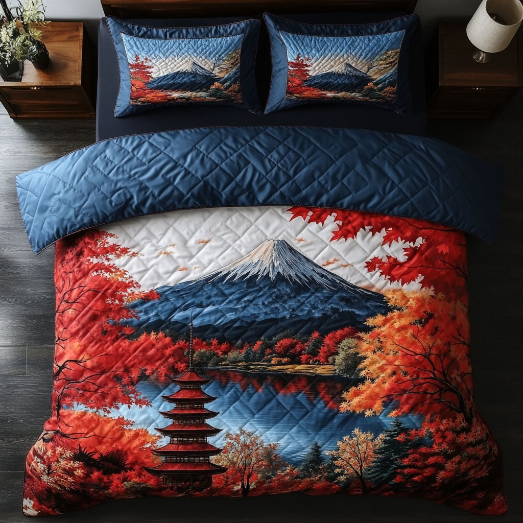 Scarlet Temple Sky Quilted Bedding Set Duvet Cover Bedspreads Fuji Mountain Japanese Gifts Scarlet Temple Sky Quilted Bedding Set Duvet Cover Bedspreads Fuji Mountain Japanese Gifts