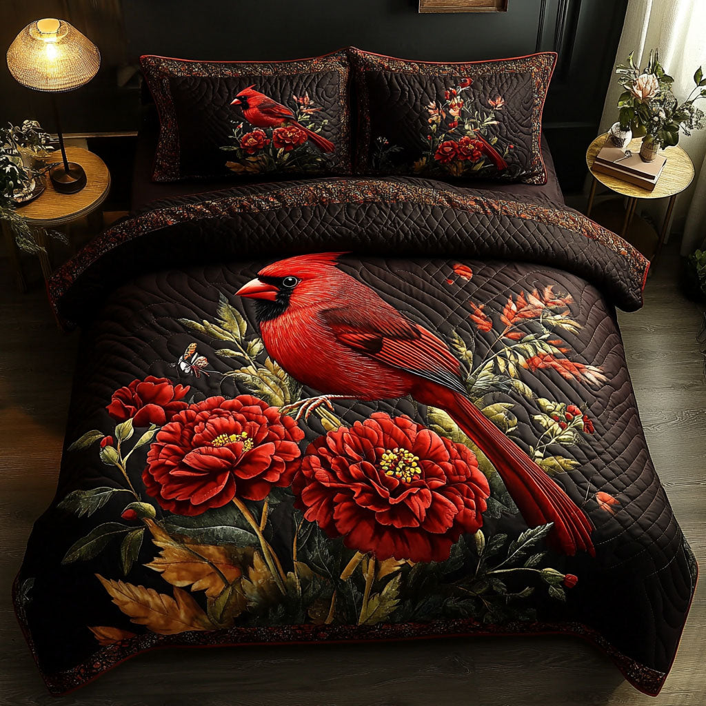Scarlet Wings of Ohio Quilted Bedding Set Duvet Cover Bedspread Red Cardinal Memorial Gift Scarlet Wings of Ohio Quilted Bedding Set Duvet Cover Bedspread Red Cardinal Memorial Gift