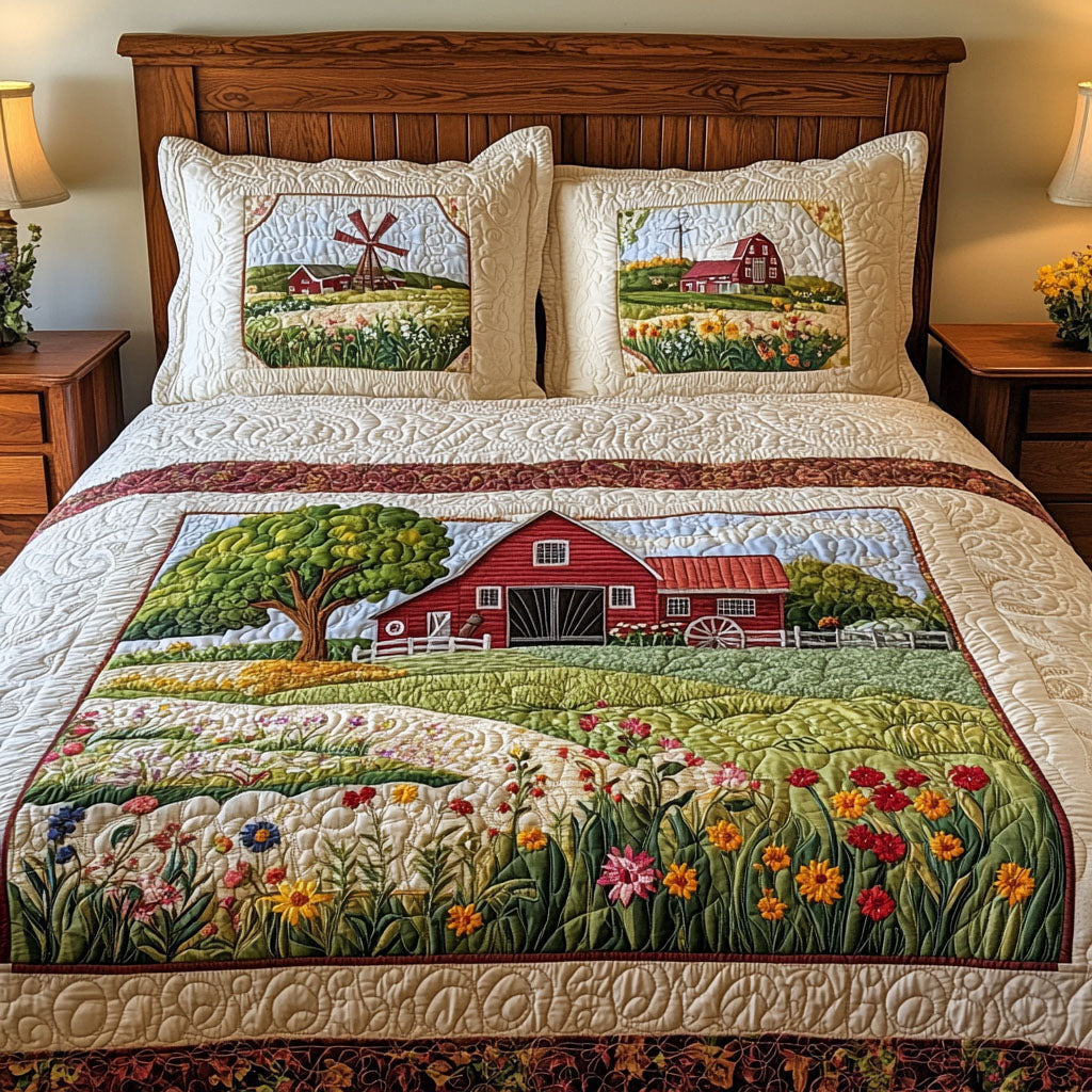Scenic Farmstead Quilted Bedding Set Duvet Cover Bed Sheet Set Funny Tractor Gifts Scenic Farmstead Quilted Bedding Set Duvet Cover Bed Sheet Set Funny Tractor Gifts