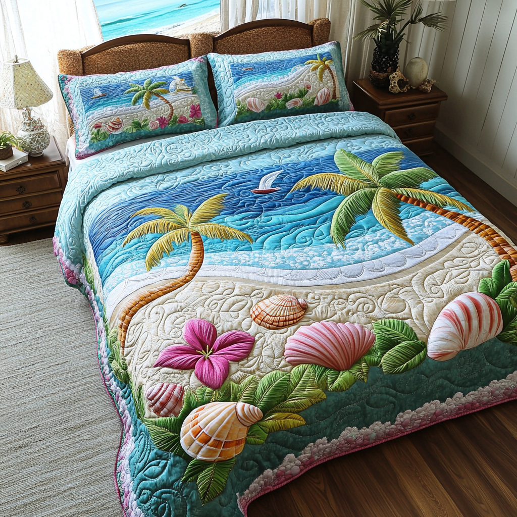 Sea Breeze Quilted Bedding Set Duvet Cover Bed Sheet Set Birthday Gift Ideas For Beach Lovers Sea Breeze Quilted Bedding Set Duvet Cover Bed Sheet Set Birthday Gift Ideas For Beach Lovers