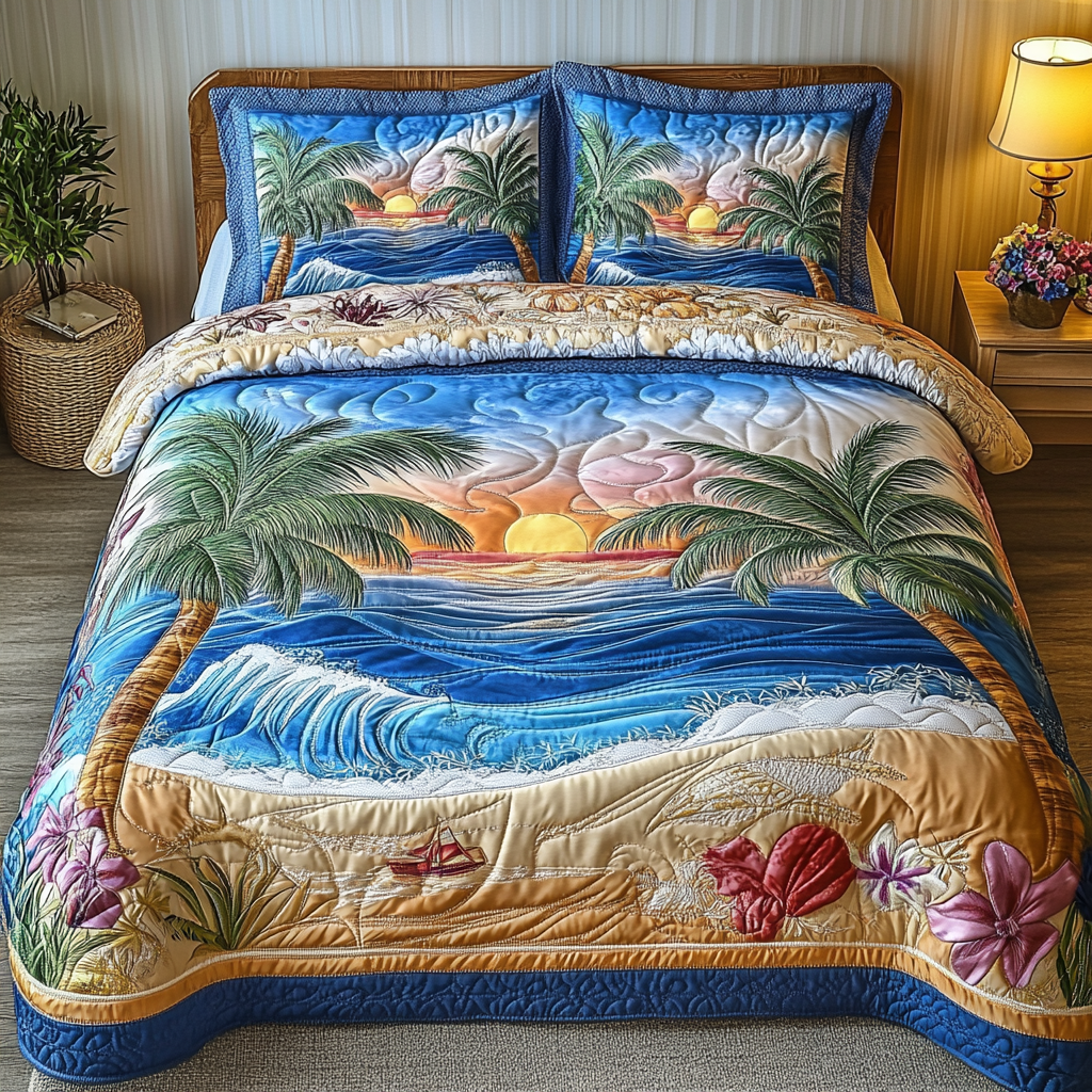 Sea Breeze Quilted Bedding Set Duvet Cover Bedspreads Mother'S Day Gifts For Beach Lovers Sea Breeze Quilted Bedding Set Duvet Cover Bedspreads Mother'S Day Gifts For Beach Lovers