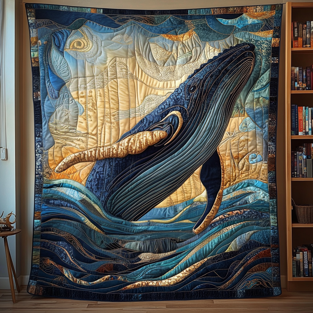 Sea Giant Dance Quilted Blanket Cute Colorful Blanket Whale Lovers Gifts For Him Sea Giant Dance Quilted Blanket Cute Colorful Blanket Whale Lovers Gifts For Him