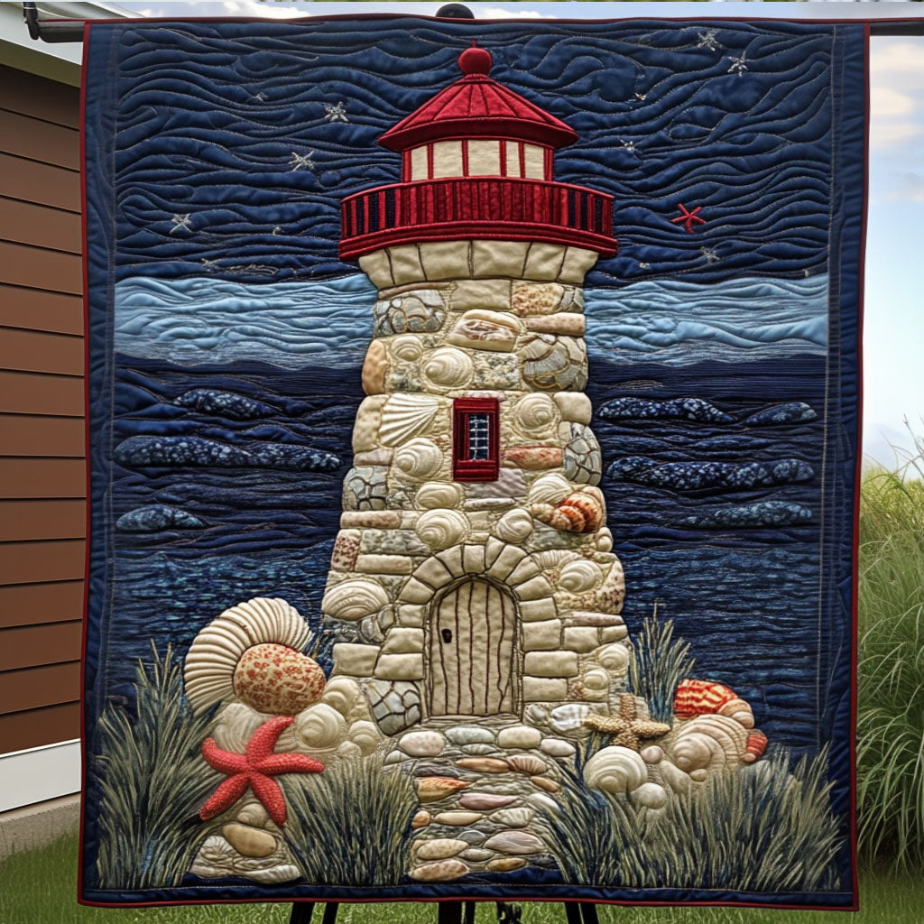 Seashell Beacon Quilted Blanket Cute Colorful Blanket Lighthouse Gift Shop Seashell Beacon Quilted Blanket Cute Colorful Blanket Lighthouse Gift Shop