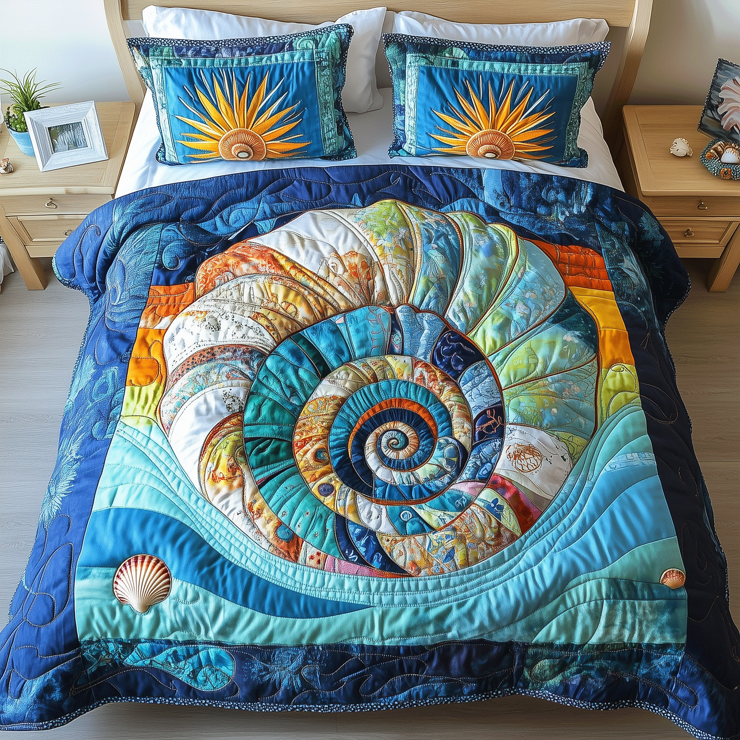 Seashell Glow Quilted Bedding Set Duvet Cover Bedspread Beach Gifts For Men Seashell Glow Quilted Bedding Set Duvet Cover Bedspread Beach Gifts For Men