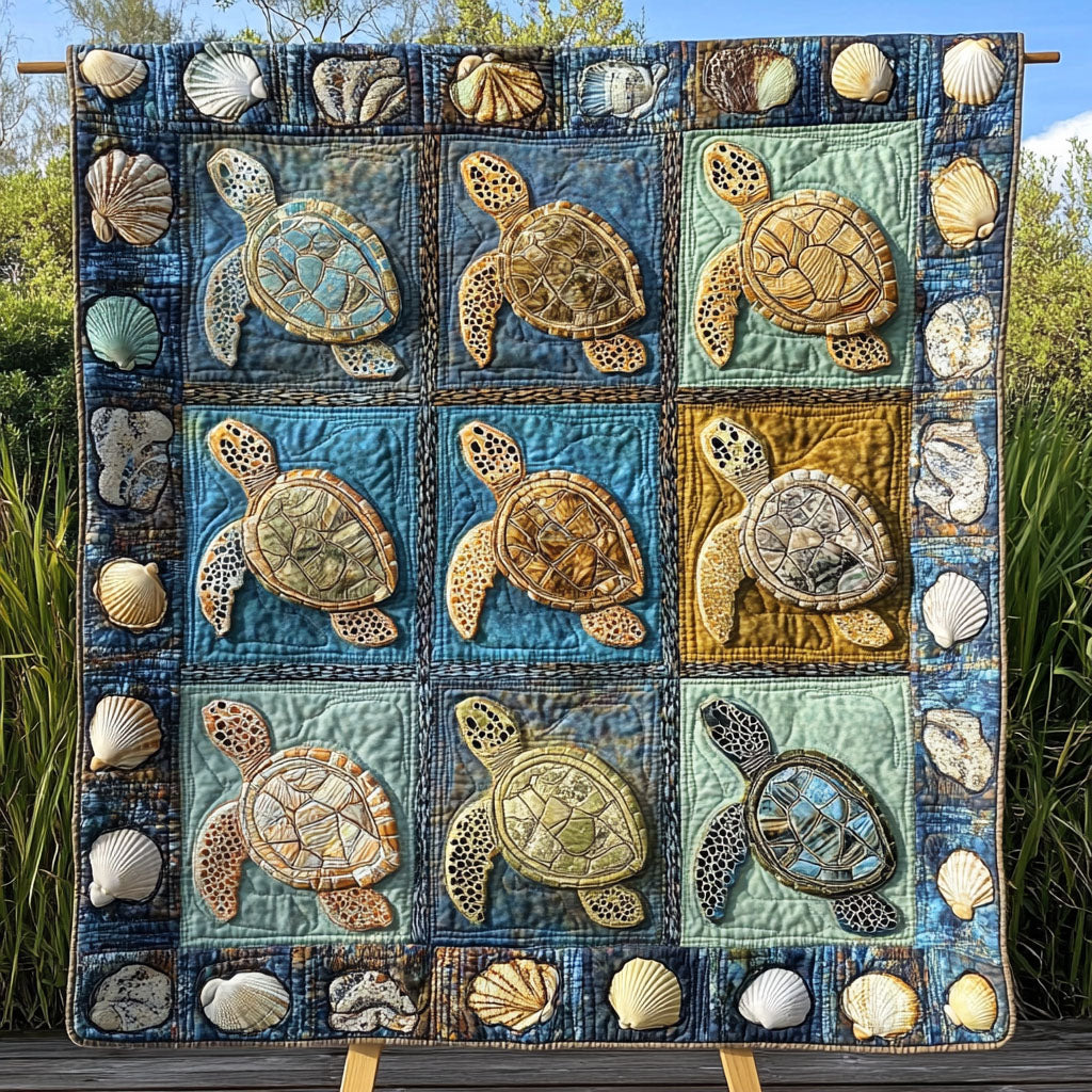 Seaside Treasure Quilted Blanket Cute Colorful Blanket Gifts With Turtles On Them Seaside Treasure Quilted Blanket Cute Colorful Blanket Gifts With Turtles On Them