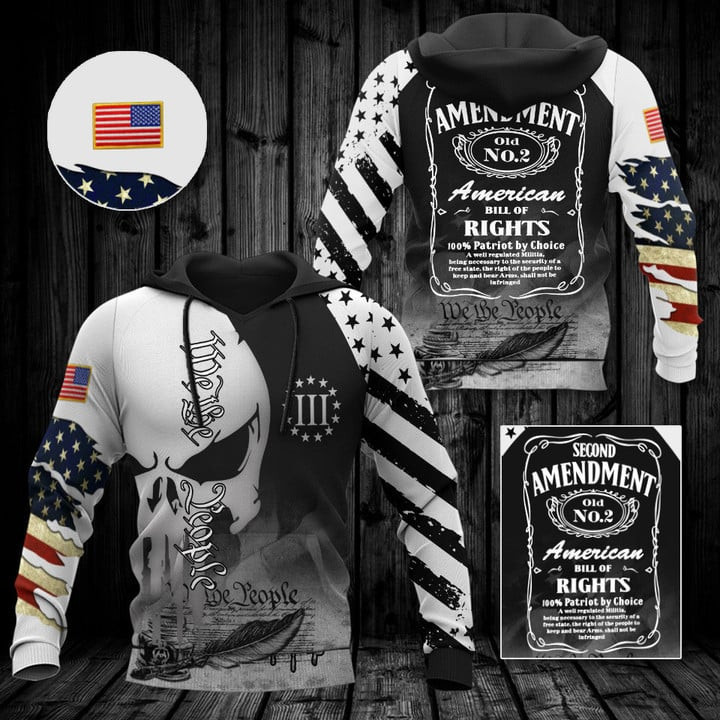 Second Amendment Hoodie We The People Skull Patriotic Clothing For Gun Rights Supporters Men's Second Amendment Hoodie We The People Skull Patriotic Clothing For Gun Rights Supporters Men's