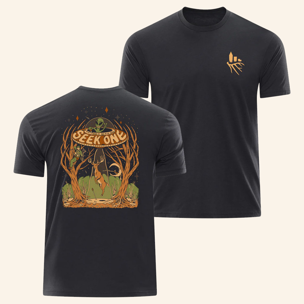 Seek One Merch UFO Deer T-Shirt Birthday Gifts For Father Seek One Merch UFO Deer T-Shirt Birthday Gifts For Father