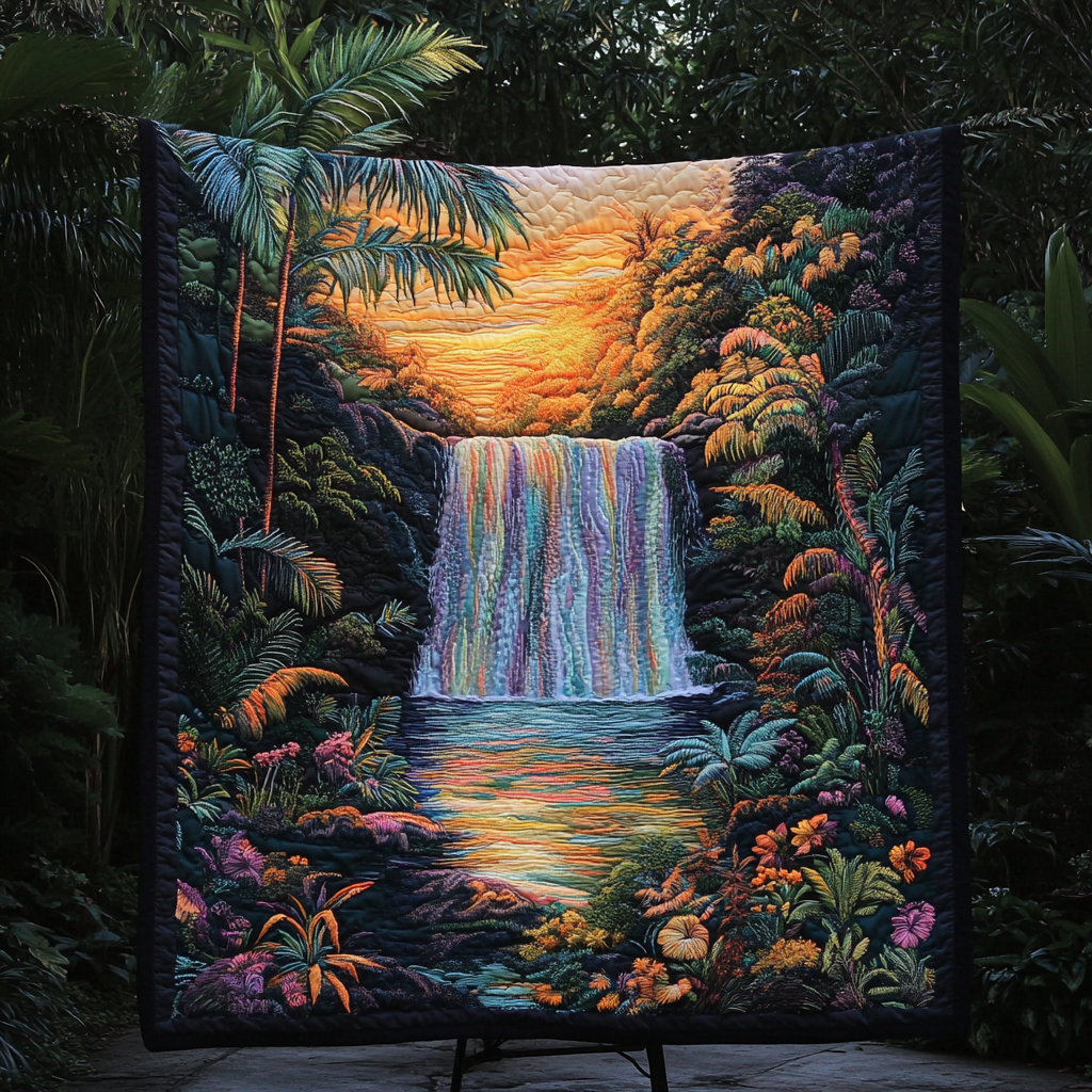 Serene Falls Quilted Blanket Cute Colorful Blanket Mother In Law Christmas Gift Serene Falls Quilted Blanket Cute Colorful Blanket Mother In Law Christmas Gift