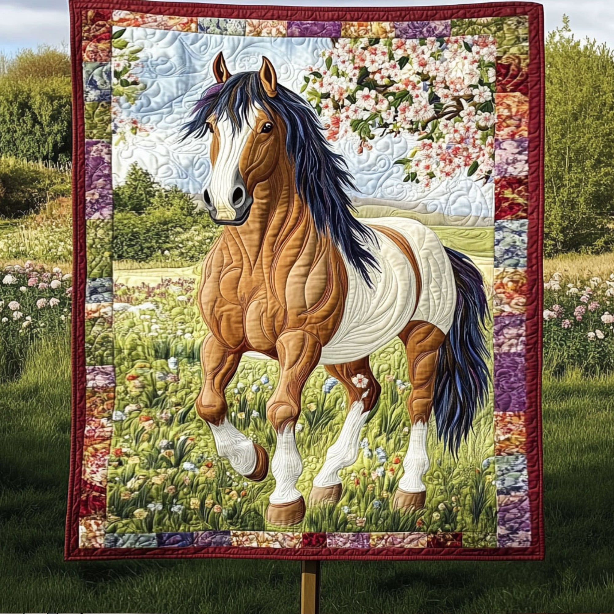 Serene Gallop Quilted Blanket Cute Throw Blanket Best Presents For Horse Lovers Serene Gallop Quilted Blanket Cute Throw Blanket Best Presents For Horse Lovers