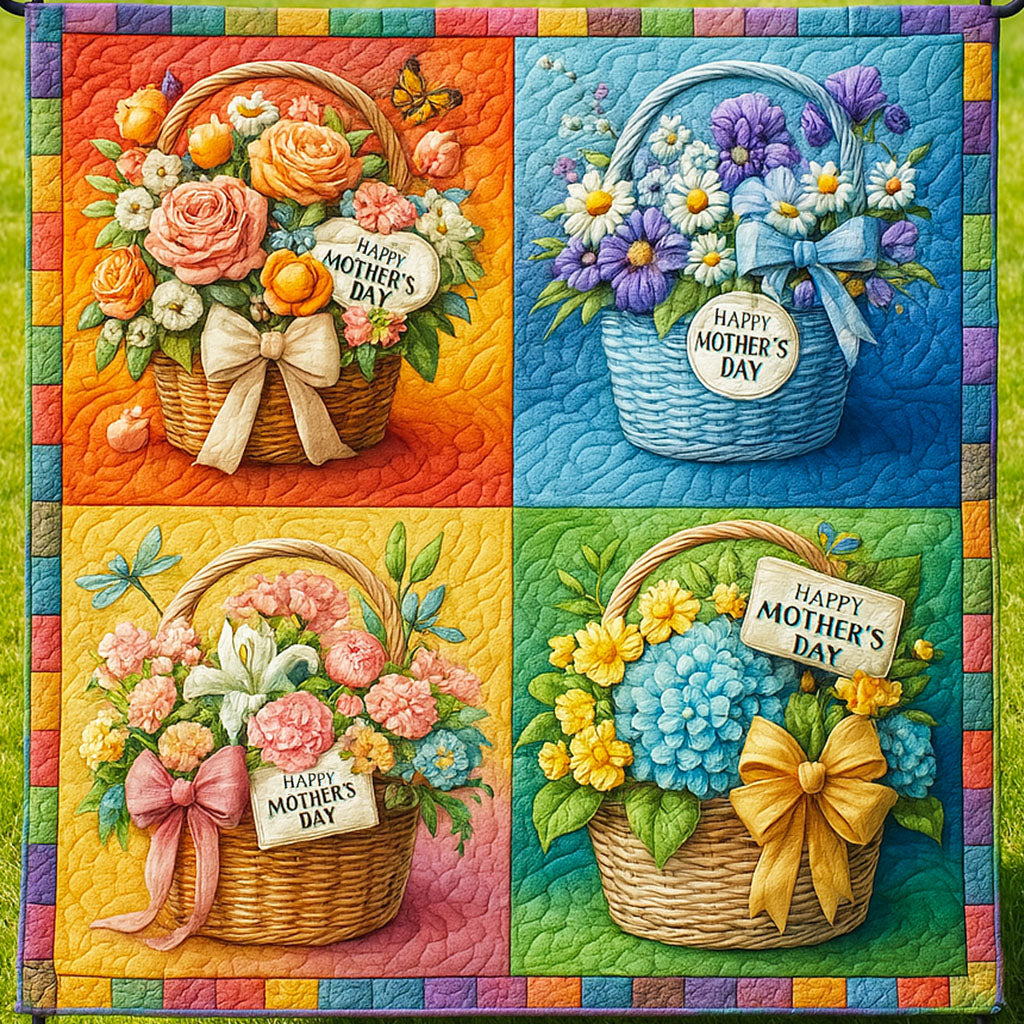 Serene Garden Quilted Blanket Cute Colorful Blanket Christmas For Mom Serene Garden Quilted Blanket Cute Colorful Blanket Christmas For Mom