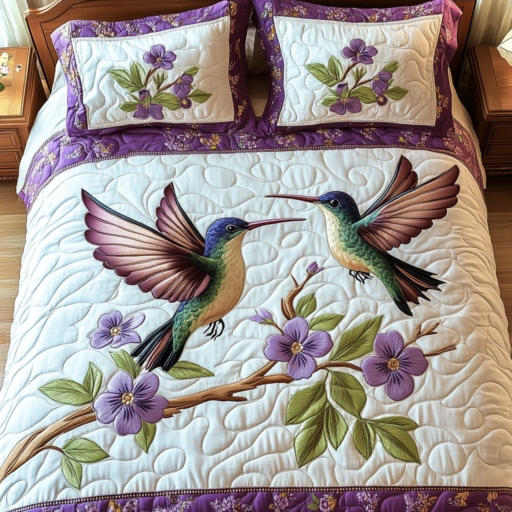Serene Hummingbird Quilted Bedding Set Duvet Cover Bedspread Cool Hummingbird Gifts Serene Hummingbird Quilted Bedding Set Duvet Cover Bedspread Cool Hummingbird Gifts