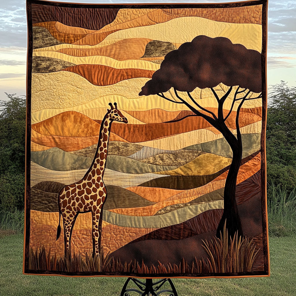 Serene Safari Scene Quilted Blanket Cute Colorful Blanket Giraffe Themed Gifts For Adults Serene Safari Scene Quilted Blanket Cute Colorful Blanket Giraffe Themed Gifts For Adults