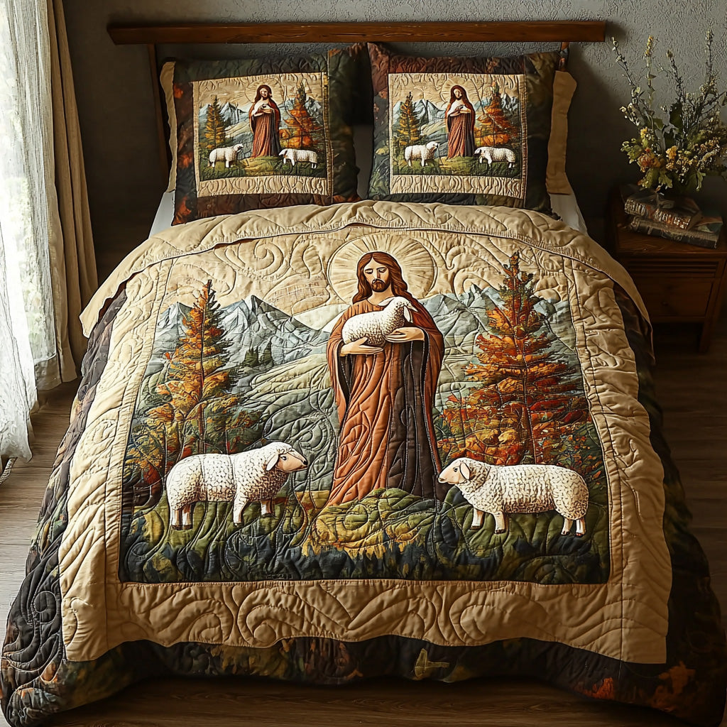 Serene Savior Quilted Bedding Set Duvet Cover Bed Sheet Set Faith Based Christmas Gifts Serene Savior Quilted Bedding Set Duvet Cover Bed Sheet Set Faith Based Christmas Gifts