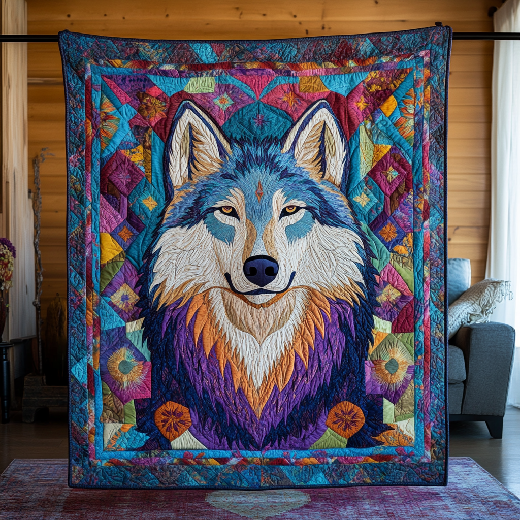 Shadow Fang Quilted Blanket Cute Colorful Blanket Best Gifts For Wolf Lovers Shadow Fang Quilted Blanket Cute Colorful Blanket Best Gifts For Wolf Lovers