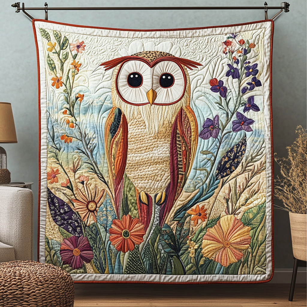 Shadow Glider Quilted Blanket Cute Colorful Blanket Owl Gifts For Women Shadow Glider Quilted Blanket Cute Colorful Blanket Owl Gifts For Women
