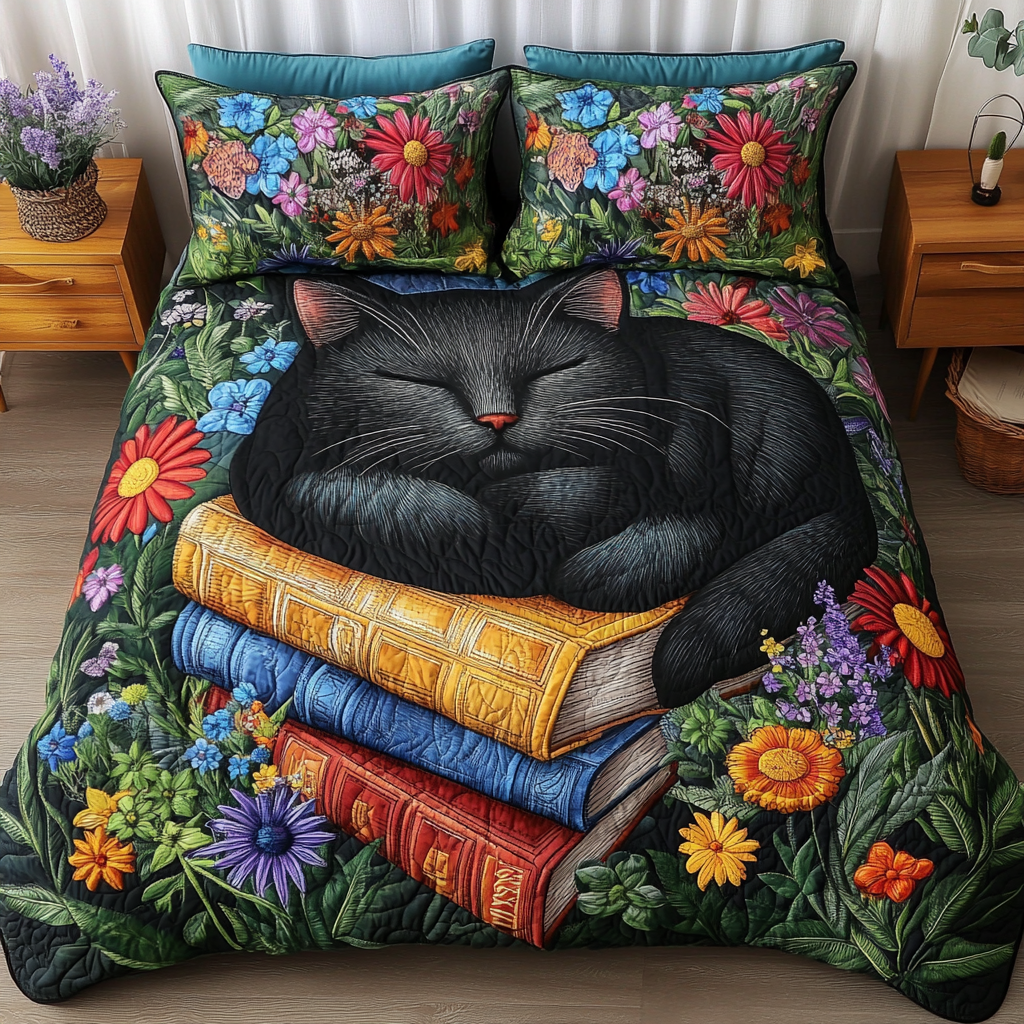 Shadow Paws Quilted Bedding Set Duvet Cover Bedspread Cat Christmas Gifts Shadow Paws Quilted Bedding Set Duvet Cover Bedspread Cat Christmas Gifts