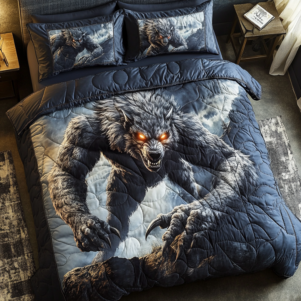 Shadow Werewolf Quilted Bedding Set Duvet Cover Bedspreads Gifts For Grandchildren For Christmas Shadow Werewolf Quilted Bedding Set Duvet Cover Bedspreads Gifts For Grandchildren For Christmas