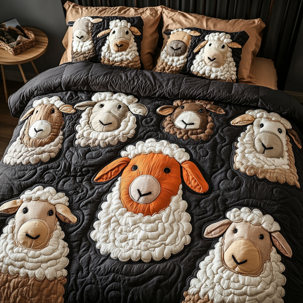 Sheep Pasture Quilted Bedding Set Duvet Cover Bedspreads Sheep Christmas Presents Sheep Pasture Quilted Bedding Set Duvet Cover Bedspreads Sheep Christmas Presents