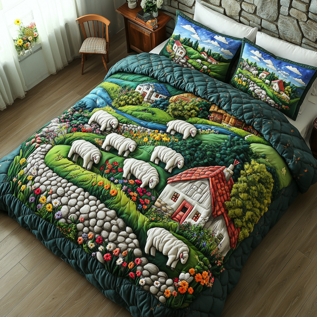 Sheep Rest Quilted Bedding Set Duvet Cover Bedspreads Gifts For A Sheep Farmer Sheep Rest Quilted Bedding Set Duvet Cover Bedspreads Gifts For A Sheep Farmer