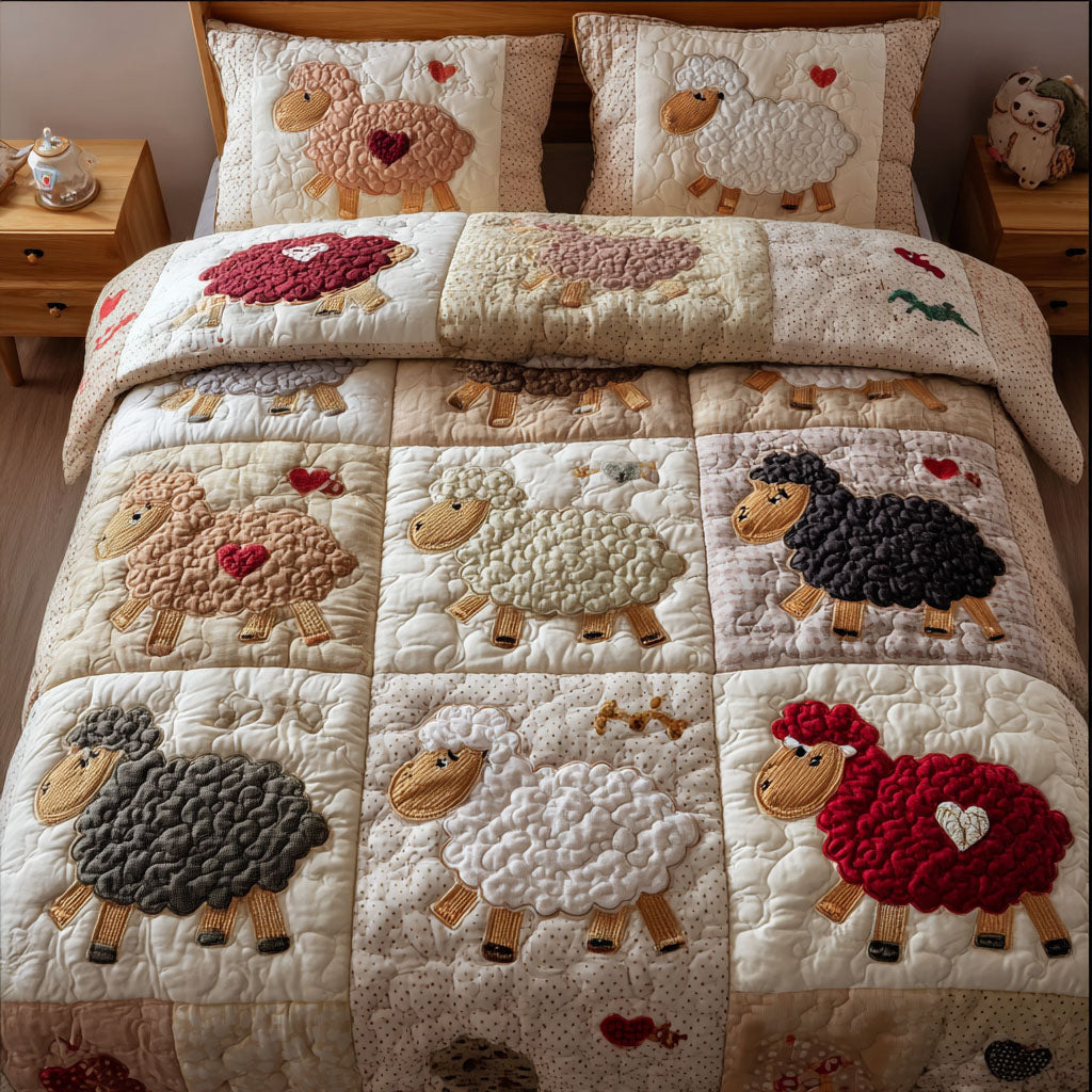 Sheepish Smiles Quilted Bedding Set Duvet Cover Bed Sheet Set Sheep Gifts For Adults Sheepish Smiles Quilted Bedding Set Duvet Cover Bed Sheet Set Sheep Gifts For Adults