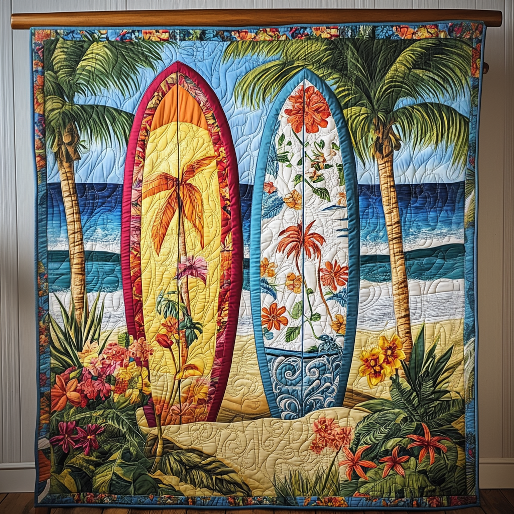 Shell Shoreline Quilted Blanket Cute Colorful Blanket Gifts For Marine Life Lovers