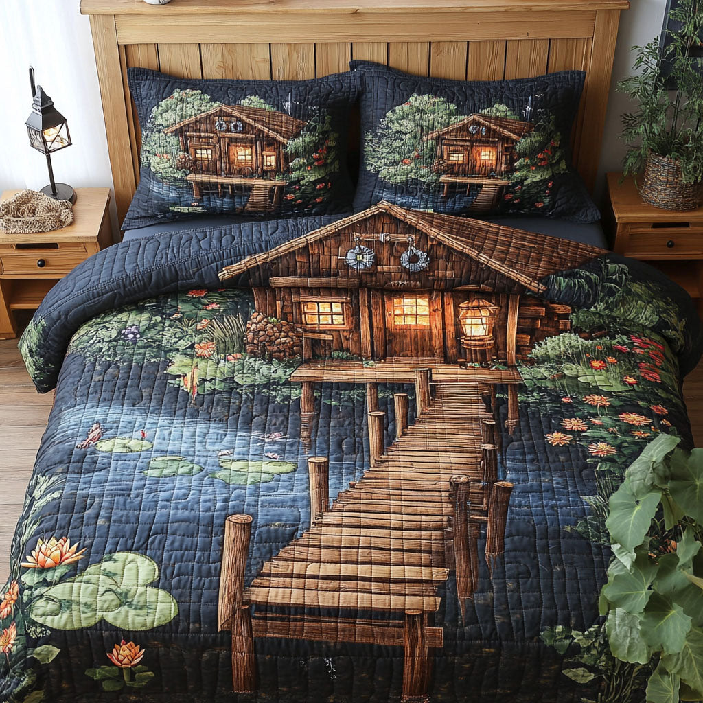 Shimmering Shore Shack Quilted Bedding Set Duvet Cover Bed Sheet Set Fishing Related Gifts Shimmering Shore Shack Quilted Bedding Set Duvet Cover Bed Sheet Set Fishing Related Gifts