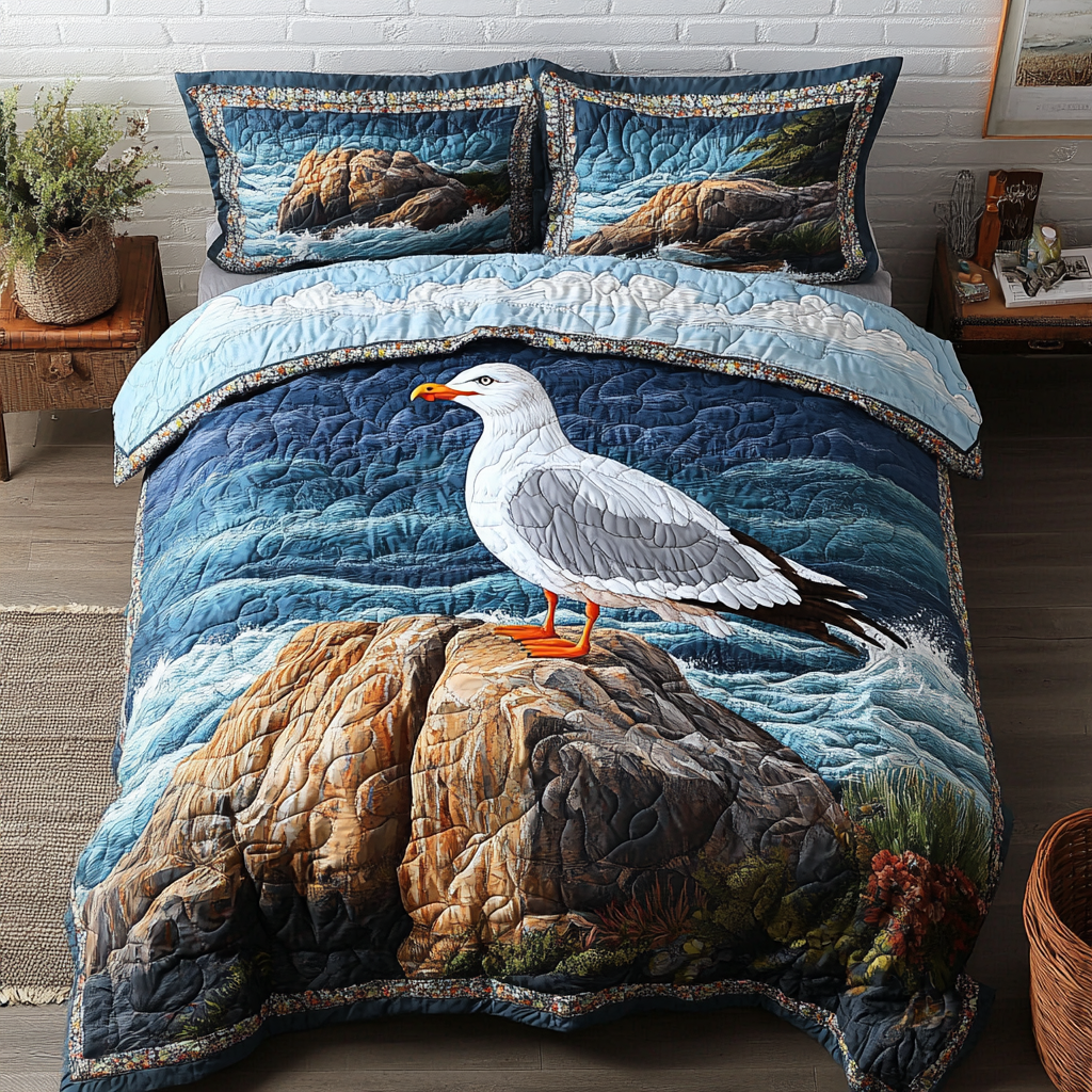 Shore Soar Quilted Bedding Set Duvet Cover Bedspread Gifts For People Who Love The Beach Shore Soar Quilted Bedding Set Duvet Cover Bedspread Gifts For People Who Love The Beach