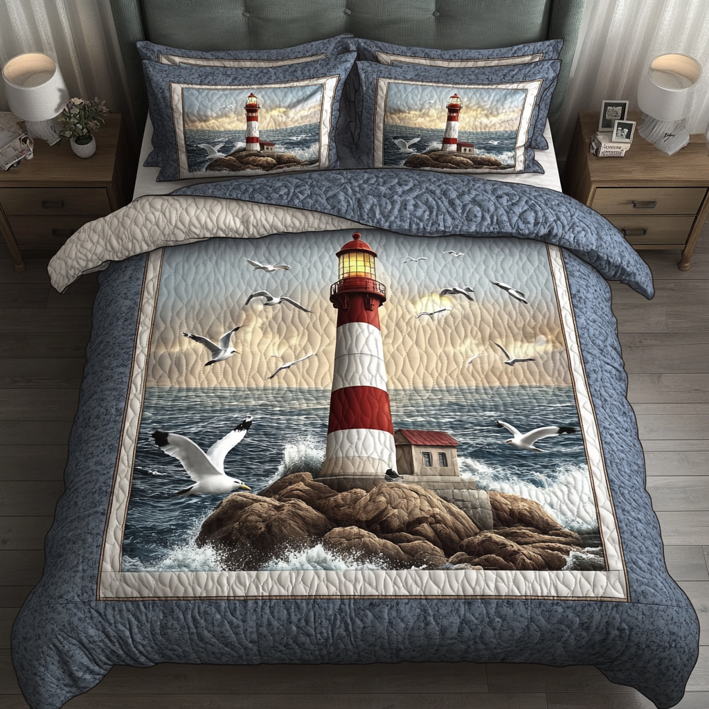 Shoreline Beam Quilted Bedding Set Duvet Cover Bed Sheet Set Lighthouse Gift Shop Shoreline Beam Quilted Bedding Set Duvet Cover Bed Sheet Set Lighthouse Gift Shop