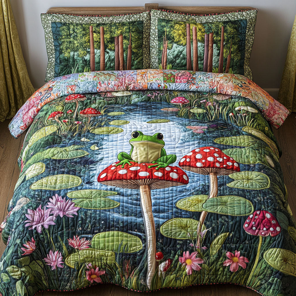 Shroomy Vibes Quilted Bedding Set Duvet Cover Bed Sheet Set Frog Birthday Gifts Shroomy Vibes Quilted Bedding Set Duvet Cover Bed Sheet Set Frog Birthday Gifts