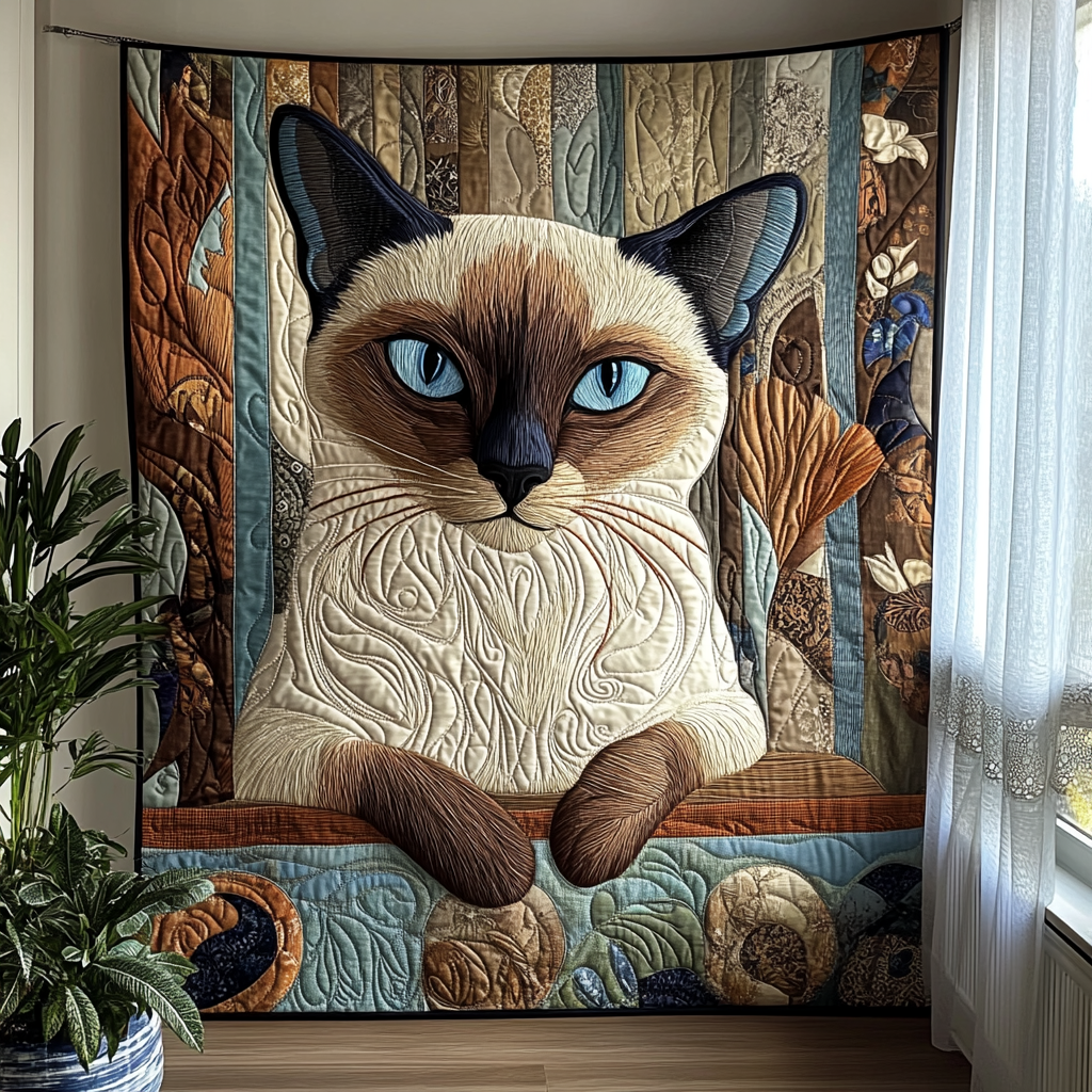 Siamese Cat Grace Quilted Blanket Sofa Throw Blanket Cute Pet Gifts For Cat Owners Siamese Cat Grace Quilted Blanket Sofa Throw Blanket Cute Pet Gifts For Cat Owners